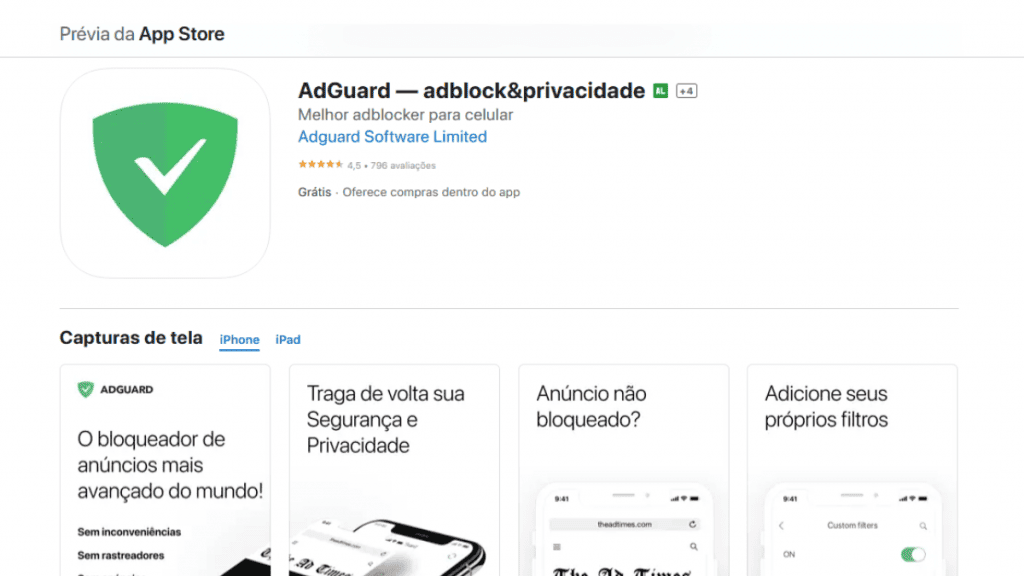AdGuard na App Store, também disponível para Mac