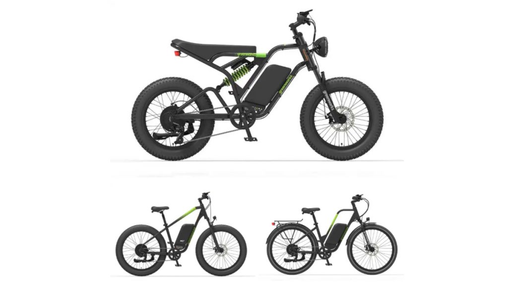 Montagem com e-bikes da Greenworks