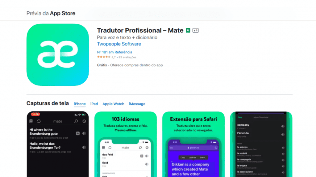 Mate na App Store, também disponível para Mac