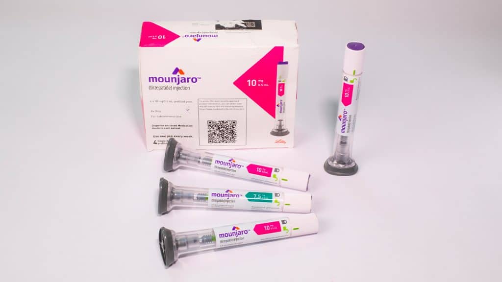 Caixa e aplicadores do Mounjaro, novo remédio para diabetes
