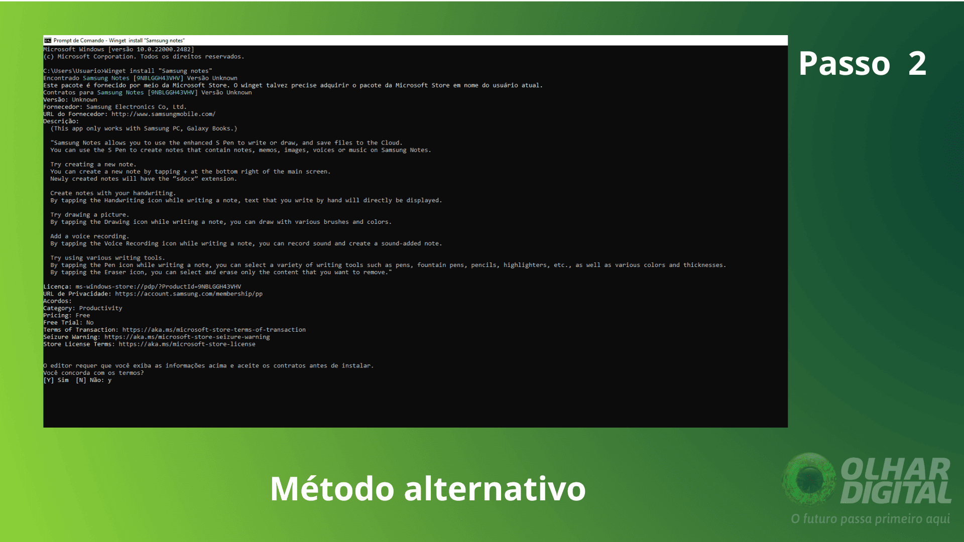 Passo 2 cmd
