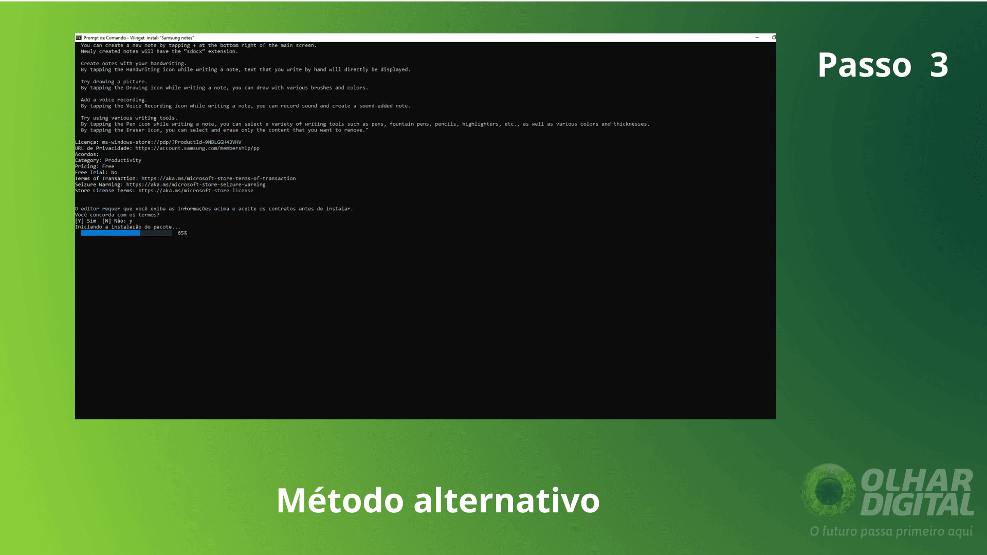 Passo 3 cmd