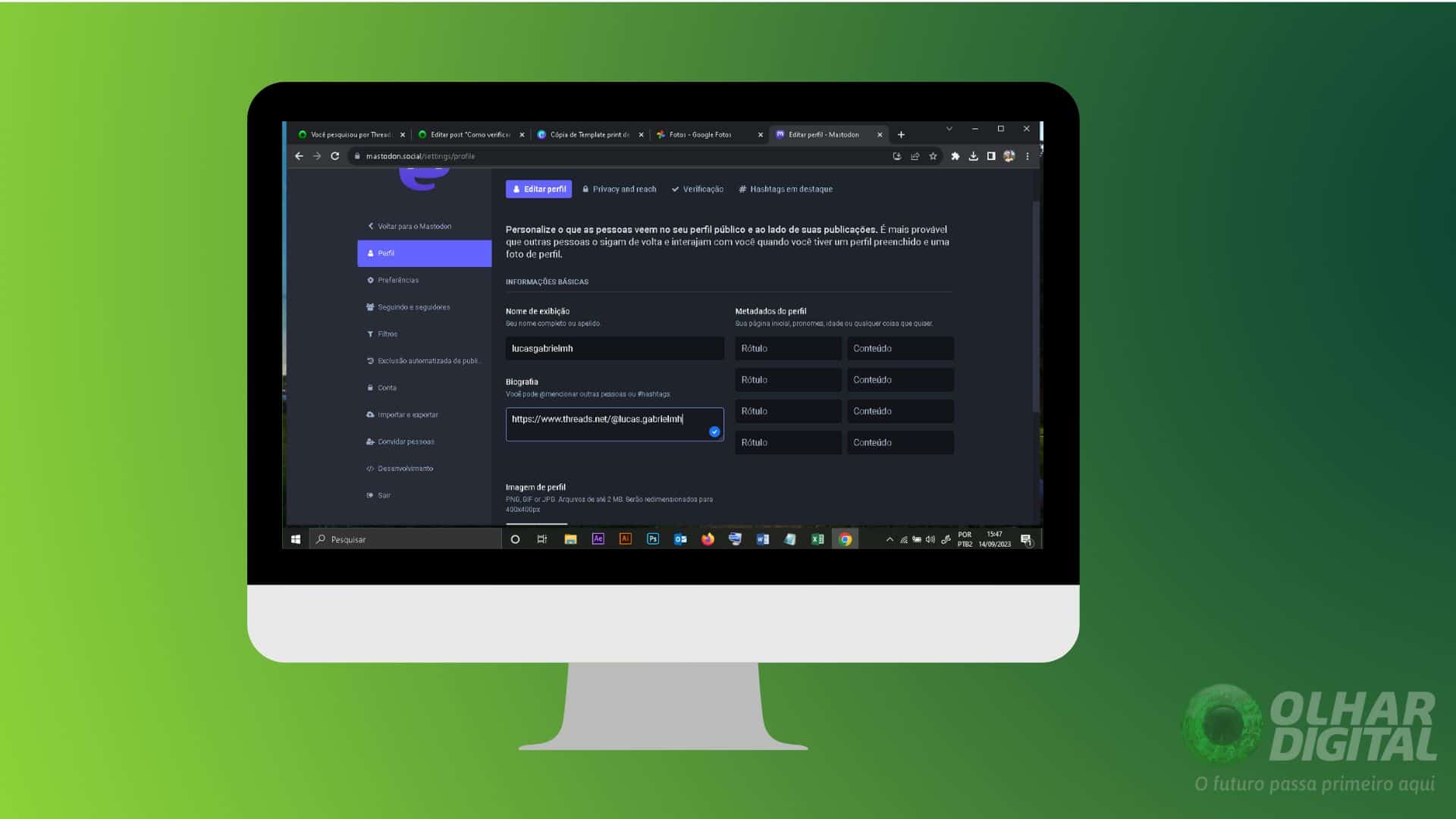 Passo 3 mastodon