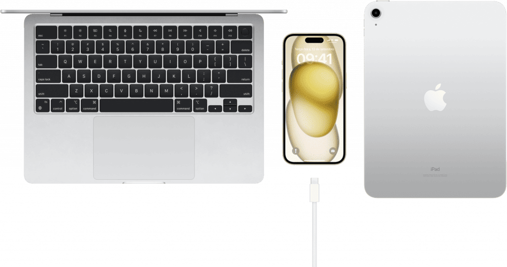 iPhone 15 com porta USB-C (Imagem: divulgação/Apple)