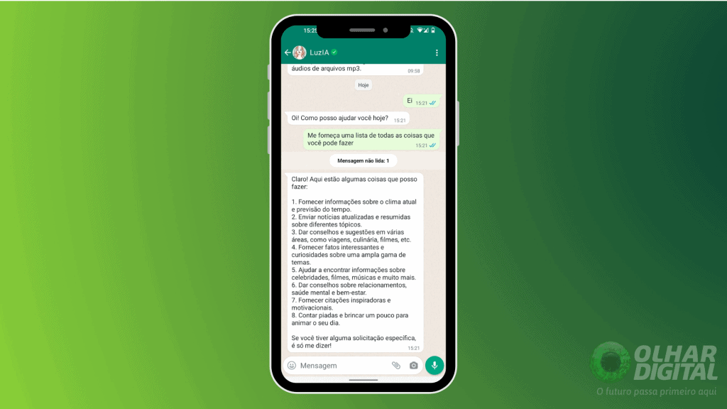1 - como funciona a LuzIA no WhatsApp