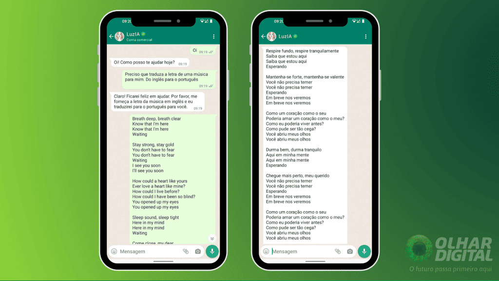 2 - traduzir texto pela LuzIA