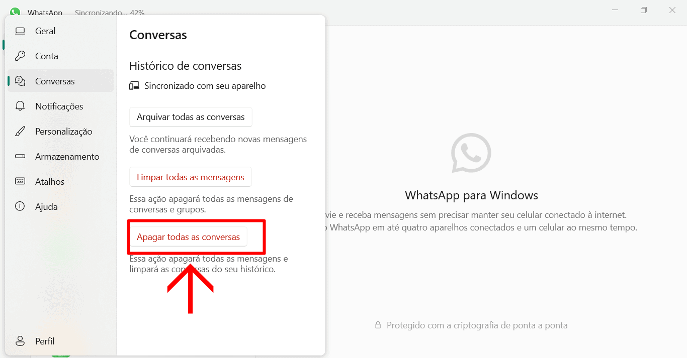 3 - como apagar todas as conversas do whatsapp no pc windows