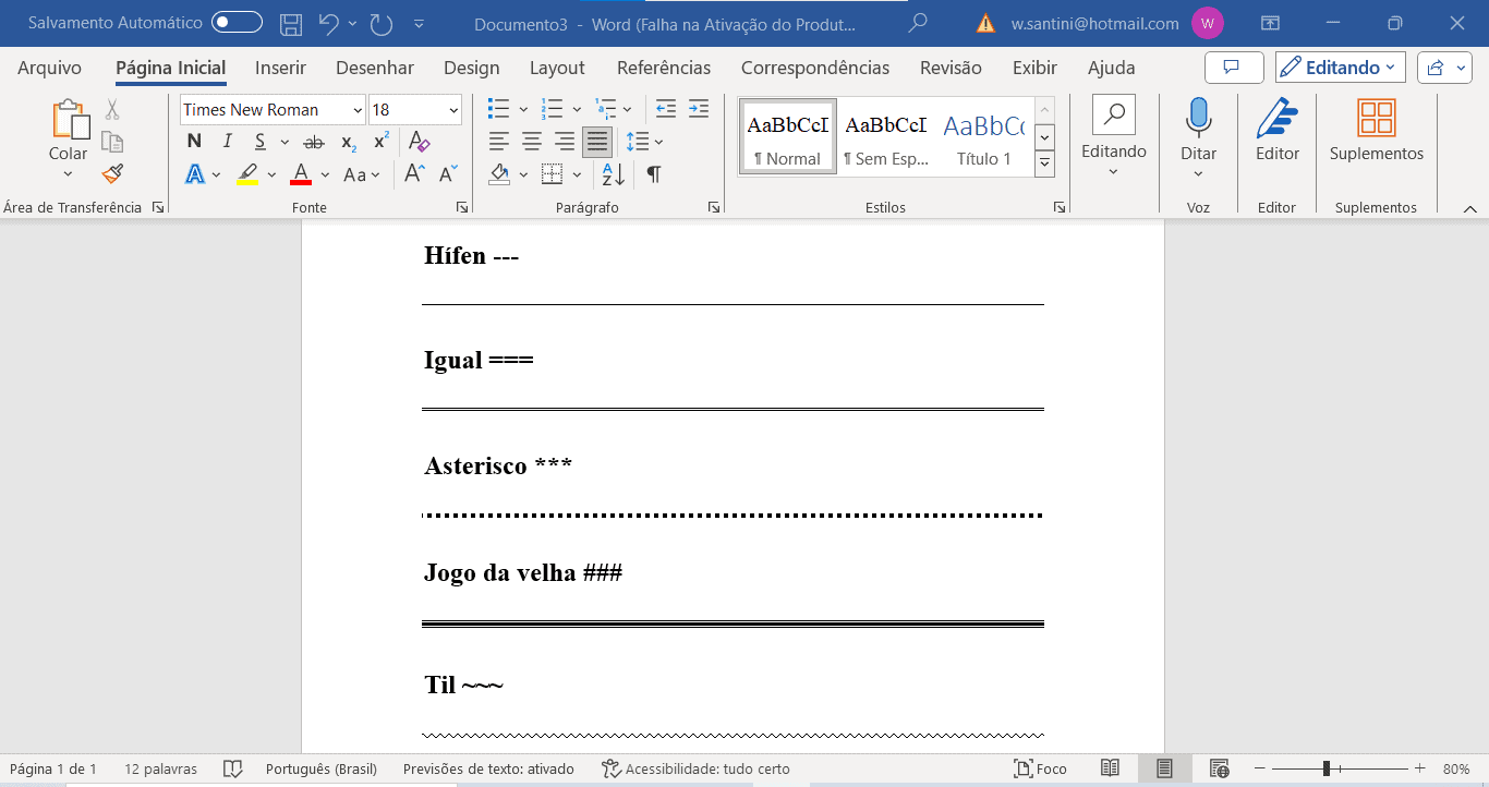 4 - inserir linha no word com atalhos