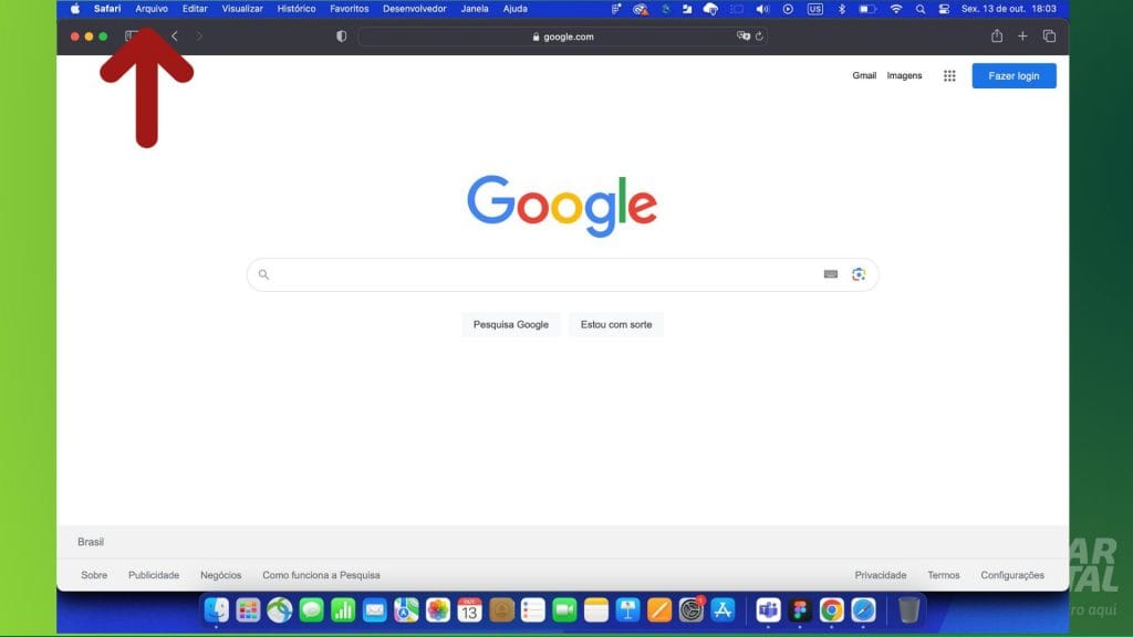 Como abrir guia anônima no Safari
