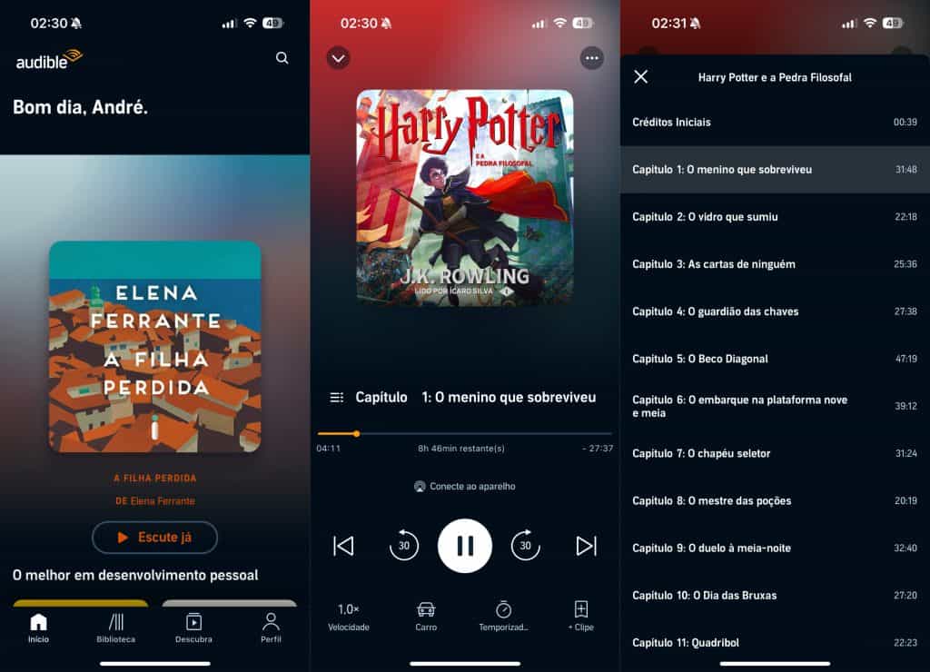 Audible em um iPhone (Imagem: reprodução/Olhar Digital)