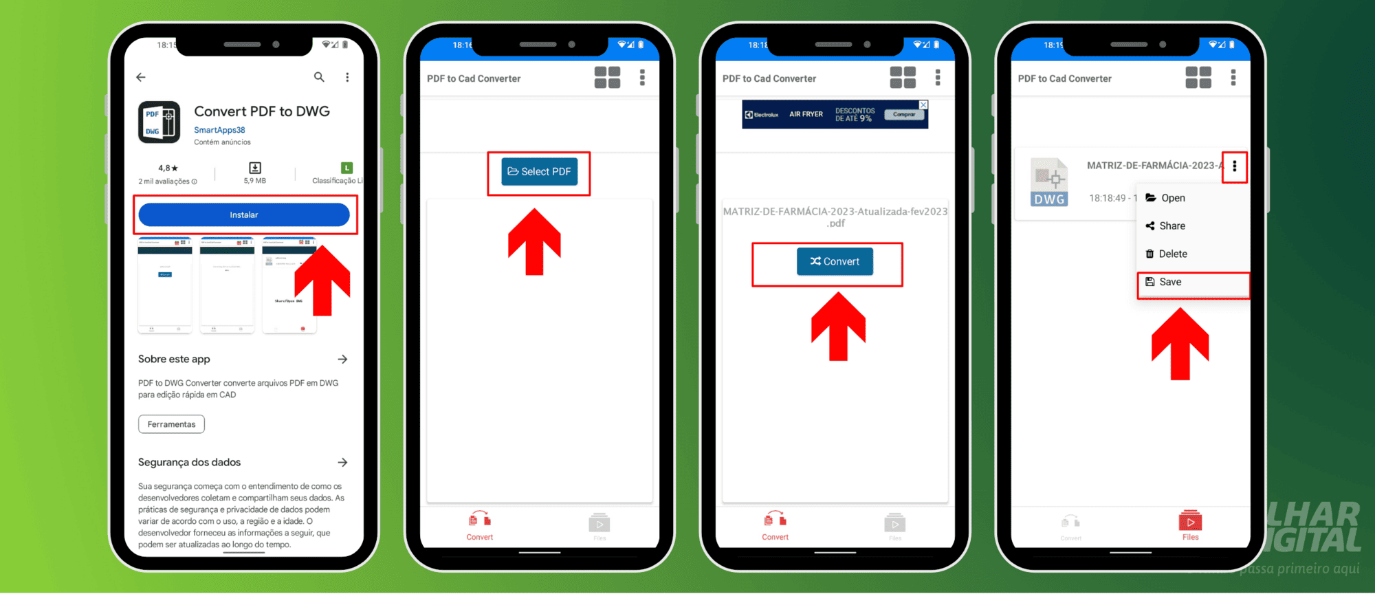 1 - como converter pdf para dwg no celular