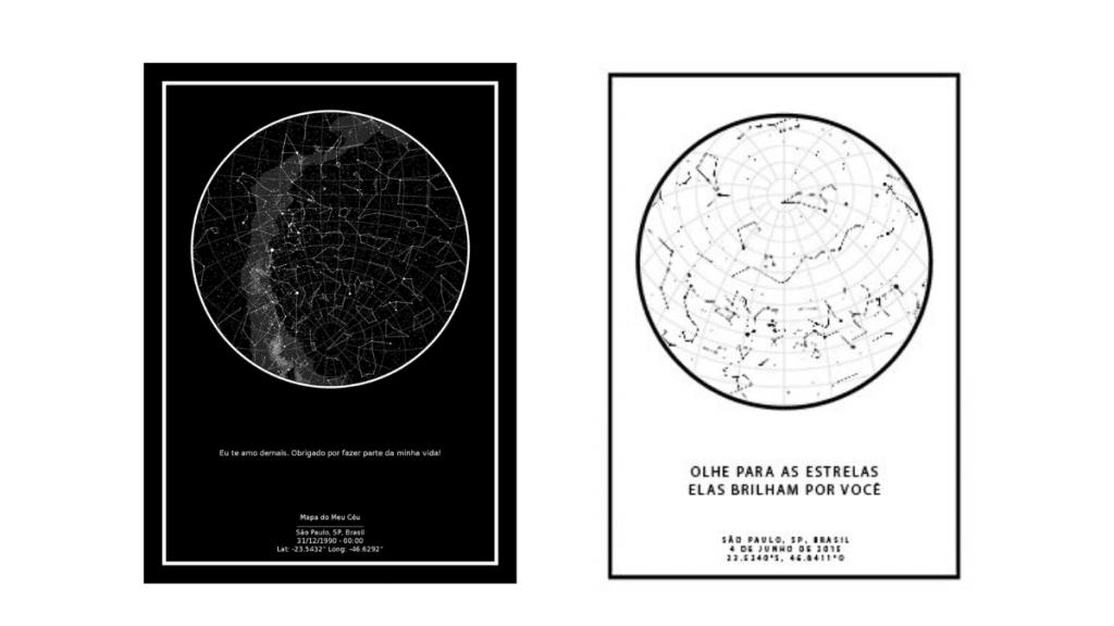 Mapas de estrelas. reprodução/Meu Céu
