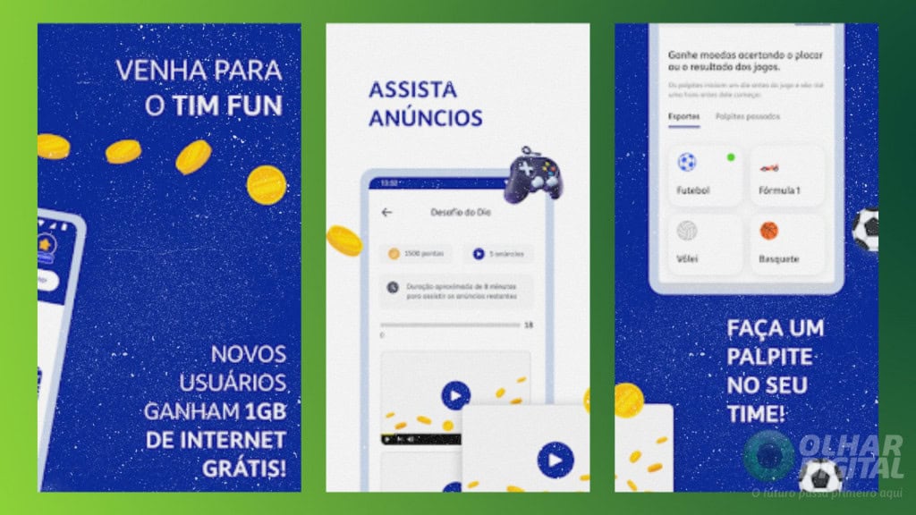 Como ter internet de graça na TIM com o app TIM Fun em 2026 O TIM Fun é uma maneira divertida de ganhar internet grátis e outros benefícios se você é cliente da operadora TIM. Em vez de depender apenas de recargas ou pacotes tradicionais, o aplicativo permite acumular pontos jogando, assistindo a vídeos e cumprindo desafios para trocar por bônus de dados móveis e vouchers. Como ter internet de graça na TIM com o app TIM Fun em 2026