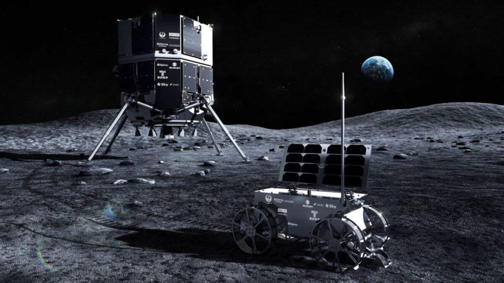 Módulo de pouso e minirover da missão 2 da ispace (Crédito: ispace)