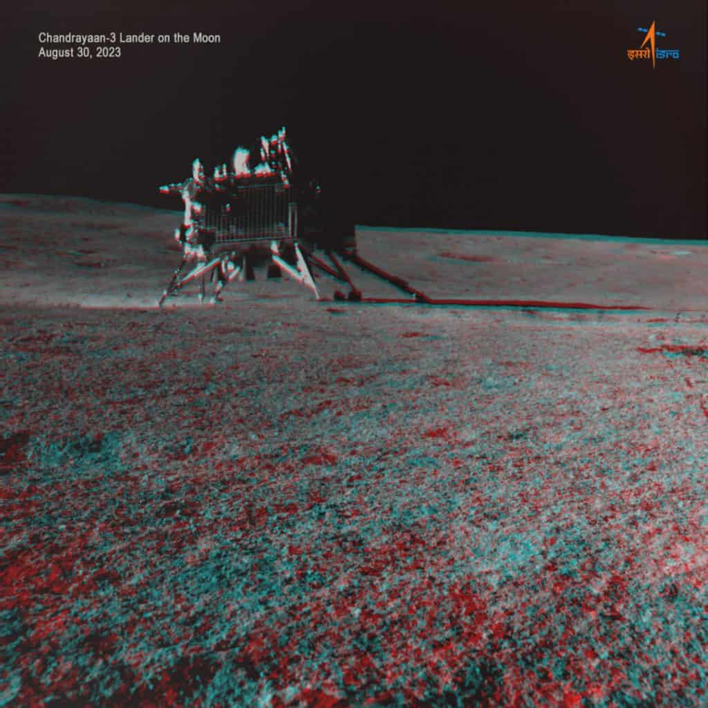 Módulo de pouso da missão Chandrayaan-3 (Crédito: ISRO)