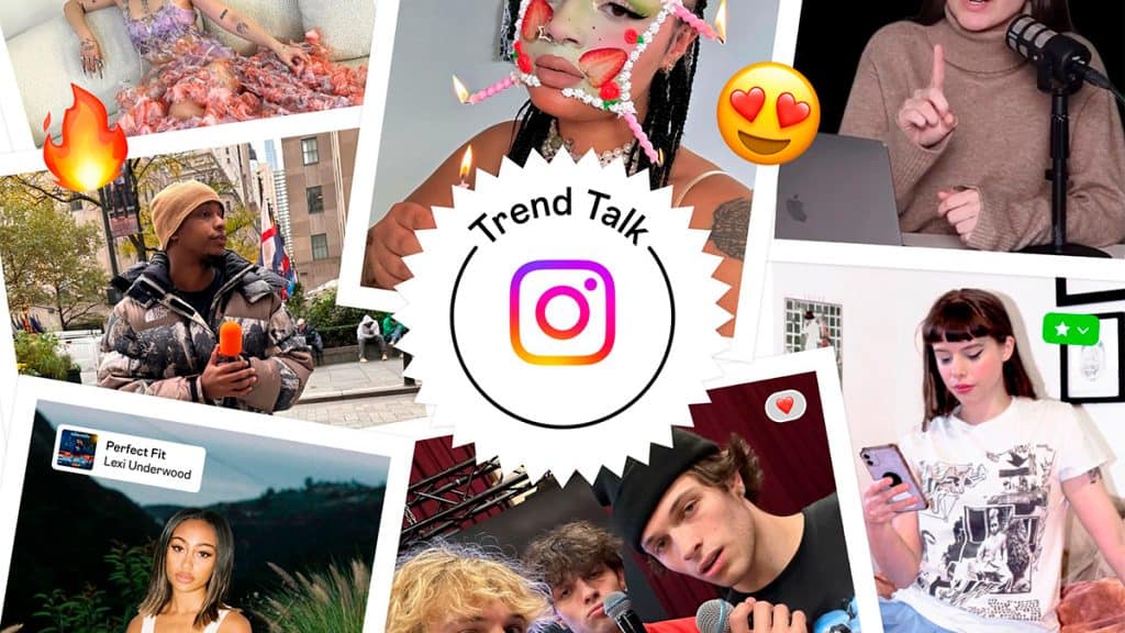 Montagem da Meta com tendências do Instagram para a Geração Z