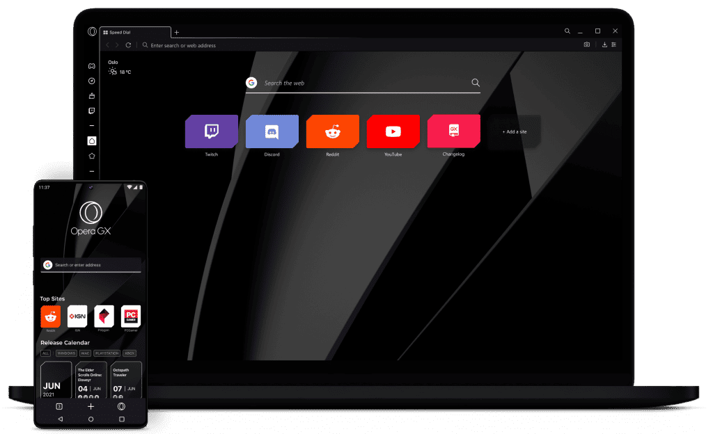 Temas personalizados do Opera GX (Imagem: Divulgação/Opera)