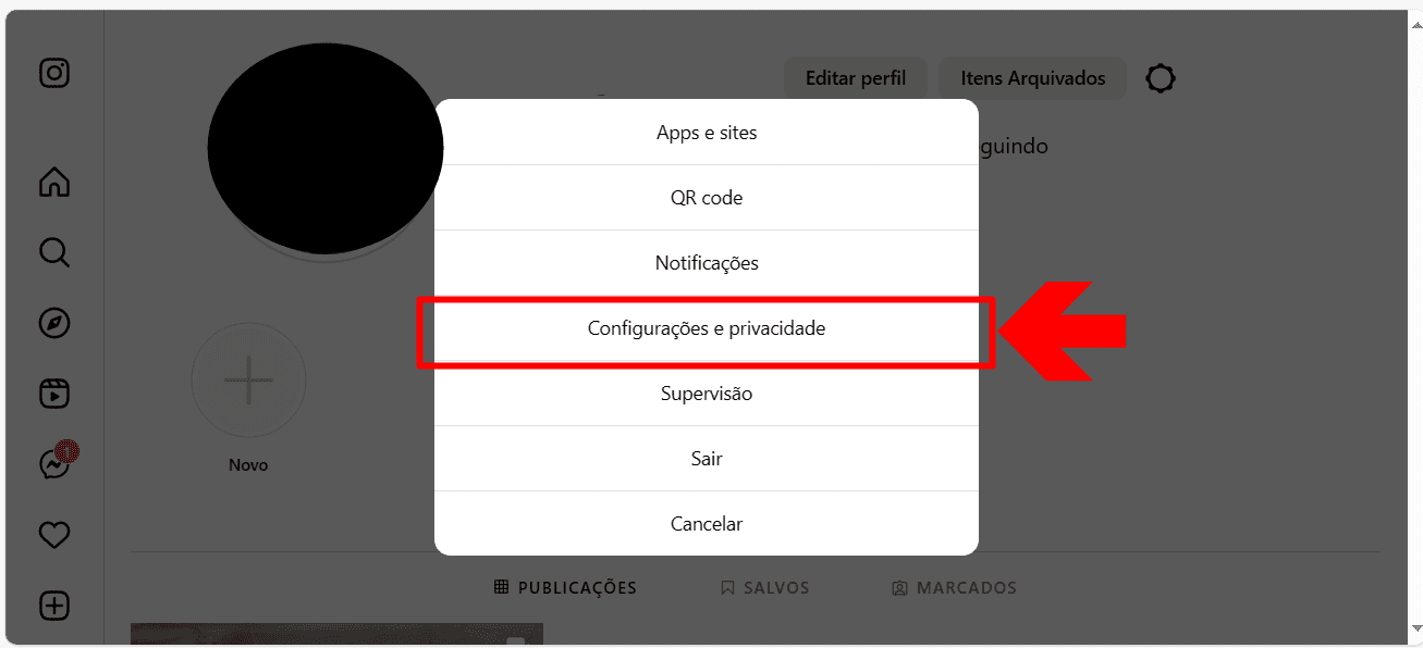 3 - como desbloquear uma pessoa pelo instagram via pc
