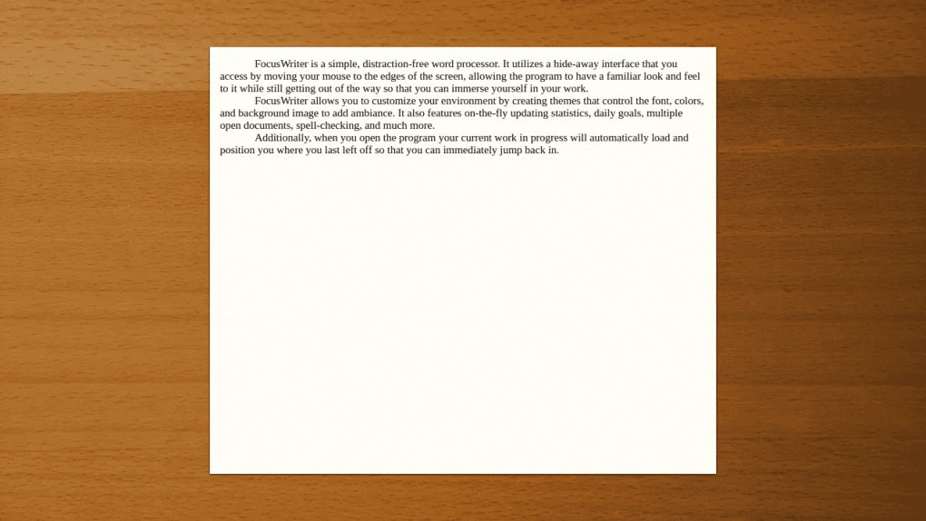 Focuswriter é uma ótima opção de editor de texto para windows para quem se distrai facil