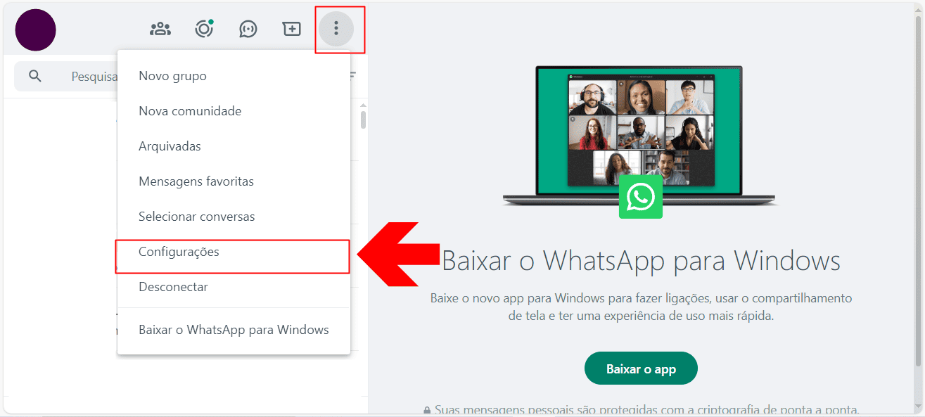 1 - como ficar offline no whatsapp web