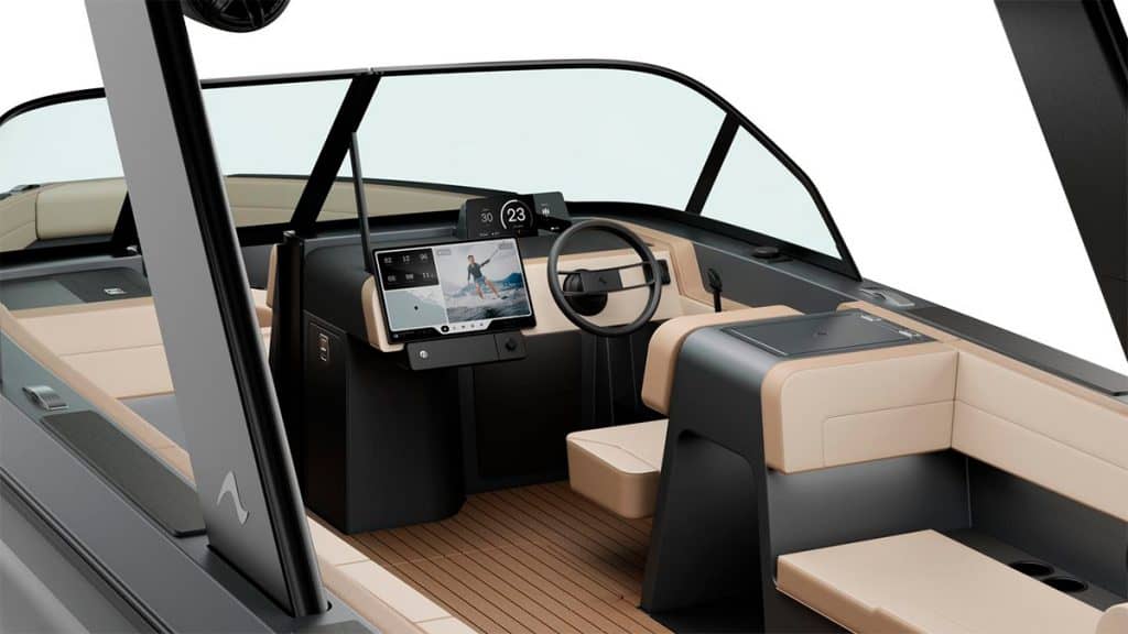 Interior de barco elétrico Arc Sport