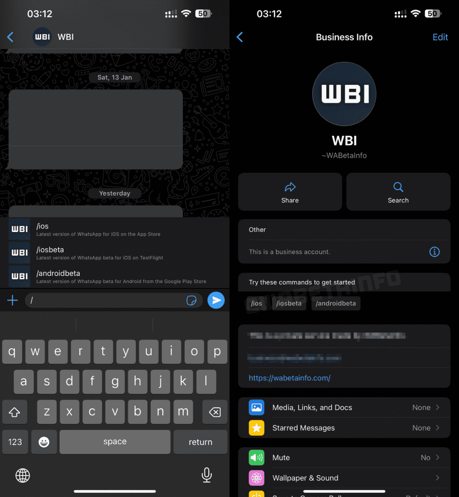 novos comandos whatsapp business