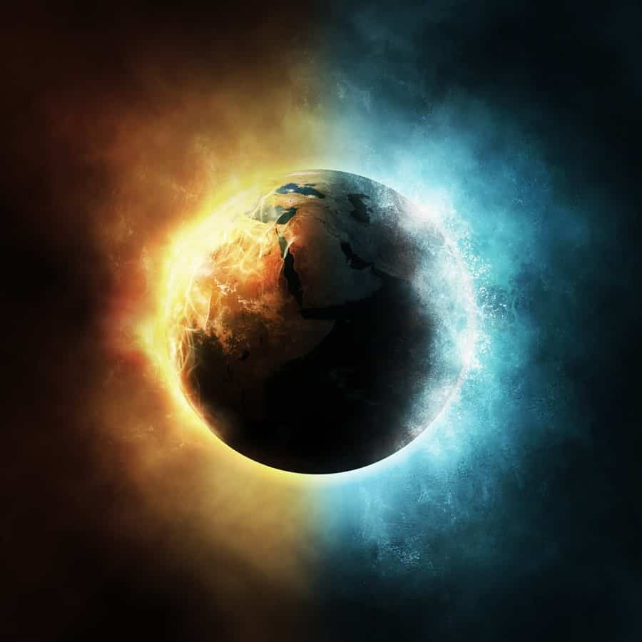 Planeta Terra metade congelado