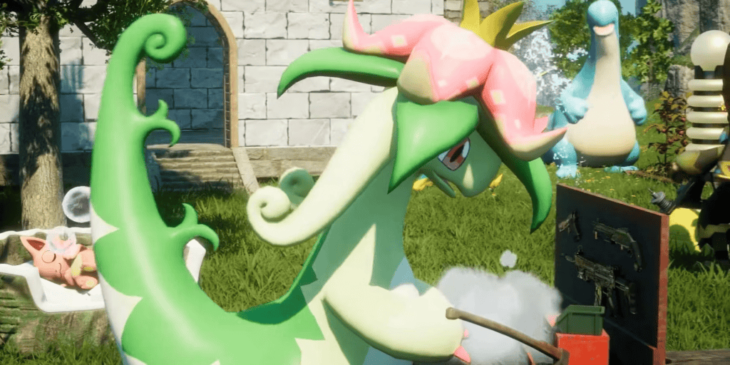 Dinossom dropam sementes em Palworld