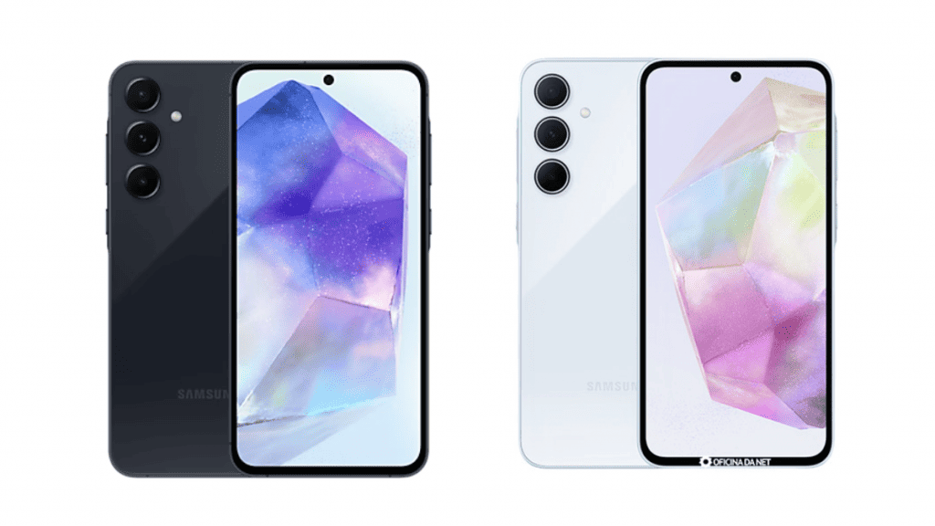Dois modelos diferentes do samsung galaxy a55