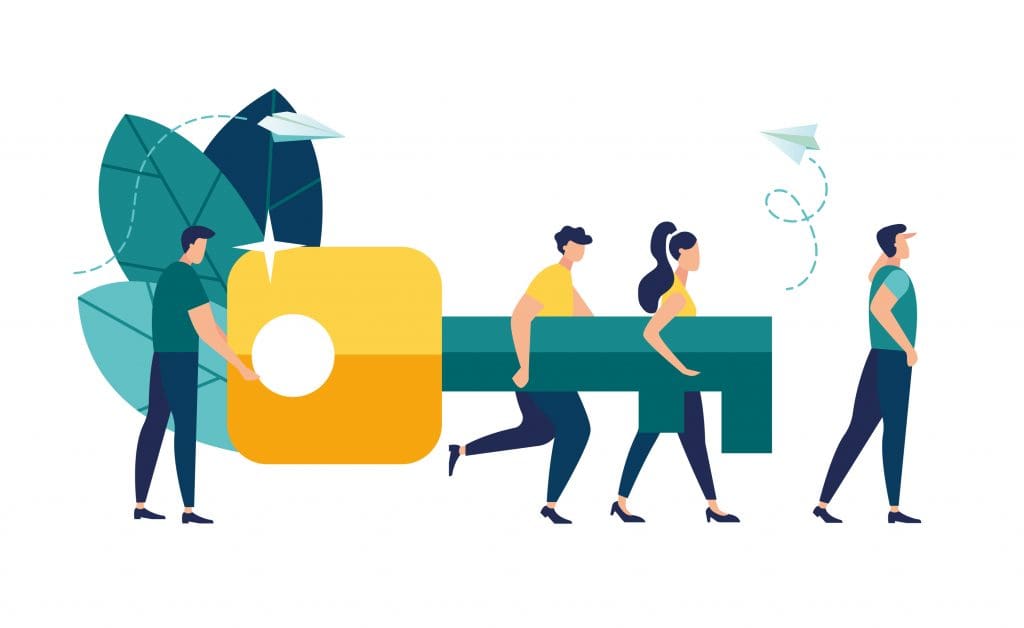 Ilustração de sistema de segurança com login único