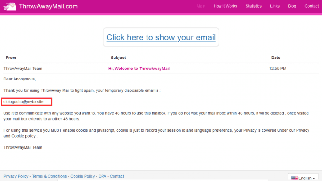 Throw Away Mail/reprodução