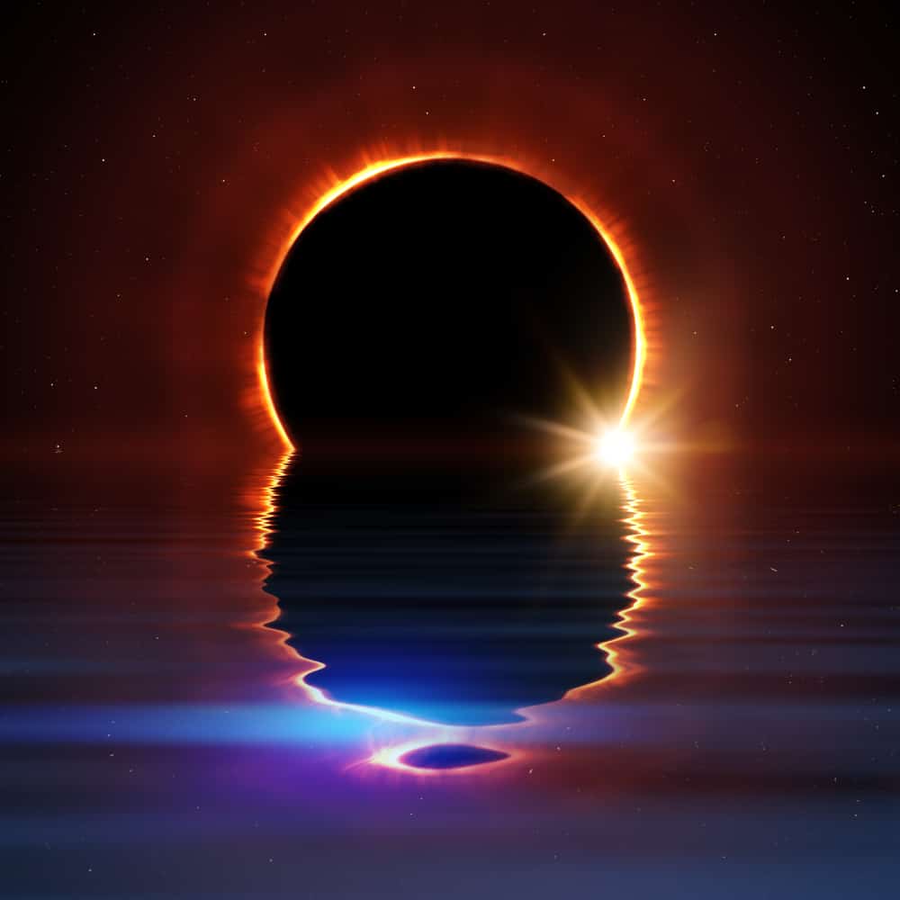Sócrates sugeria que os eclipses fossem observados a partir do reflexo na água (Crédito: Sahara Prince/ shutterstock)