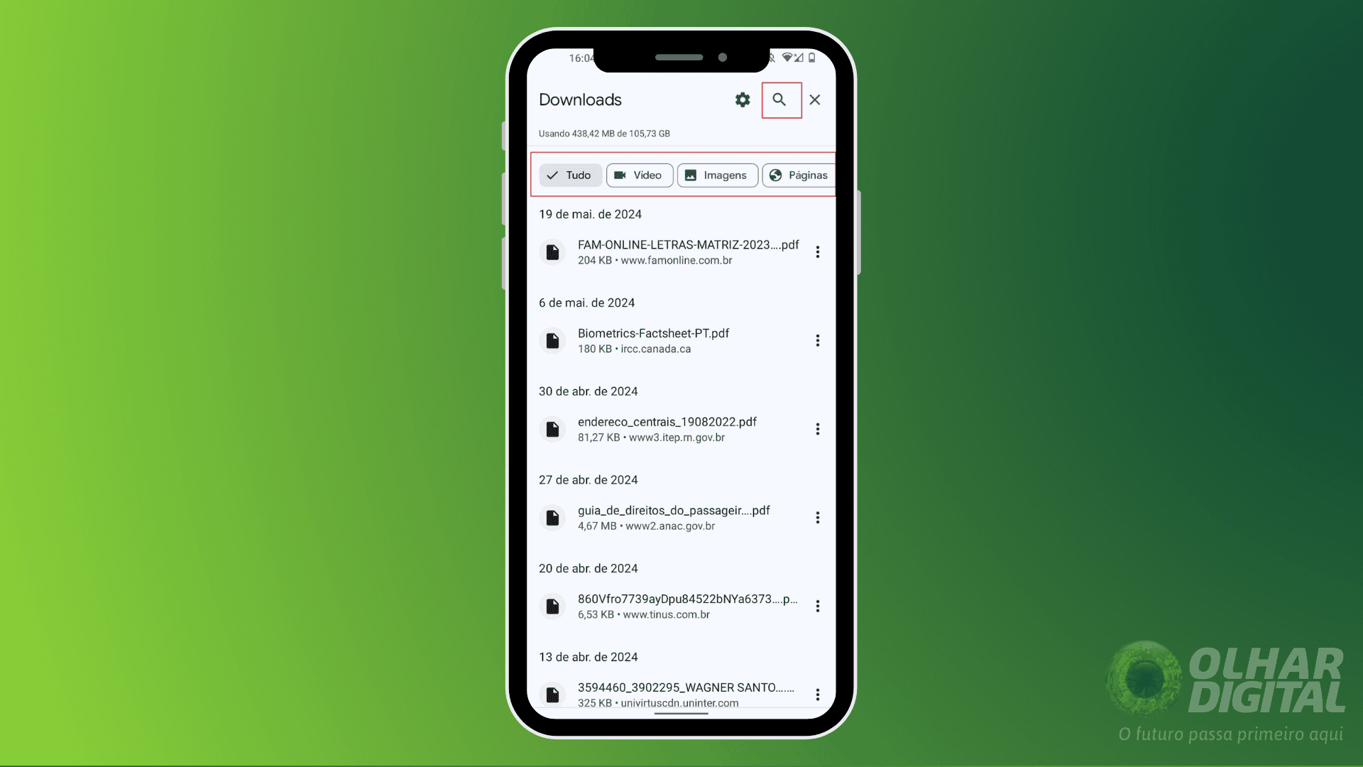 4 - como acessar os downloads do celular pelo navegador