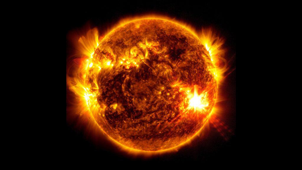 Ilustração digital do Sol feita pela NASA