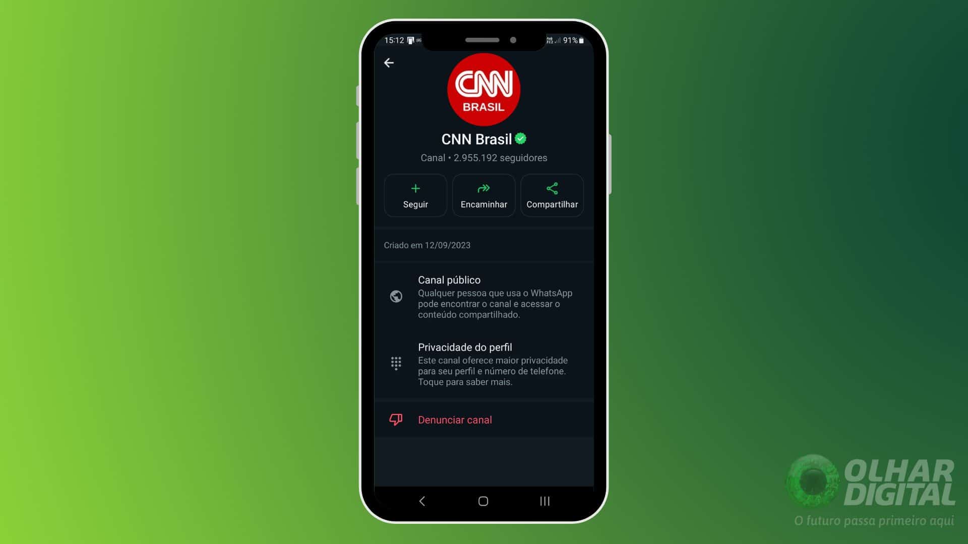 Canal da CNN no WhatsApp