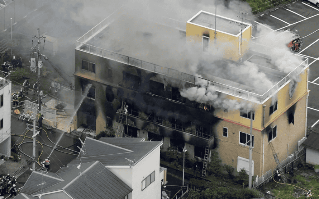 Imagens do ataque ao estúdio kyoani