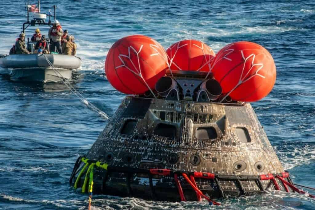 Orion após seu retorno da missão Artemis 1 (Crédito: Regan Geeseman/NASA)
