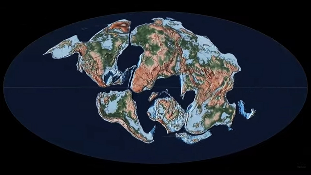 Animation showing the possibility of the formation of the next supercontinent