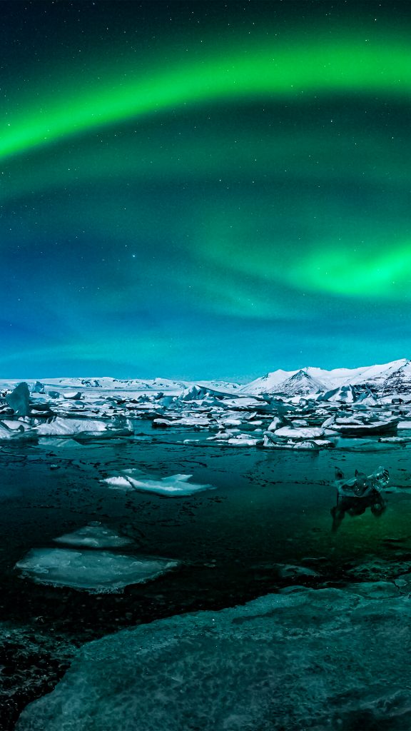 Aurora boreal no Círculo Polar Ártico