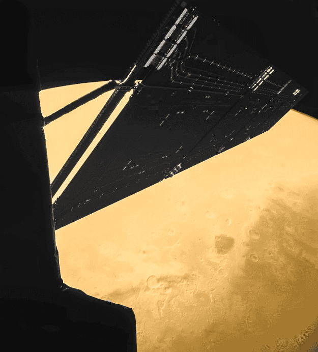 [ “Selfie” da Rosetta em sua passagem por marte em 2007 - Créditos: ESA/Rosetta/Philae/CIVA ]