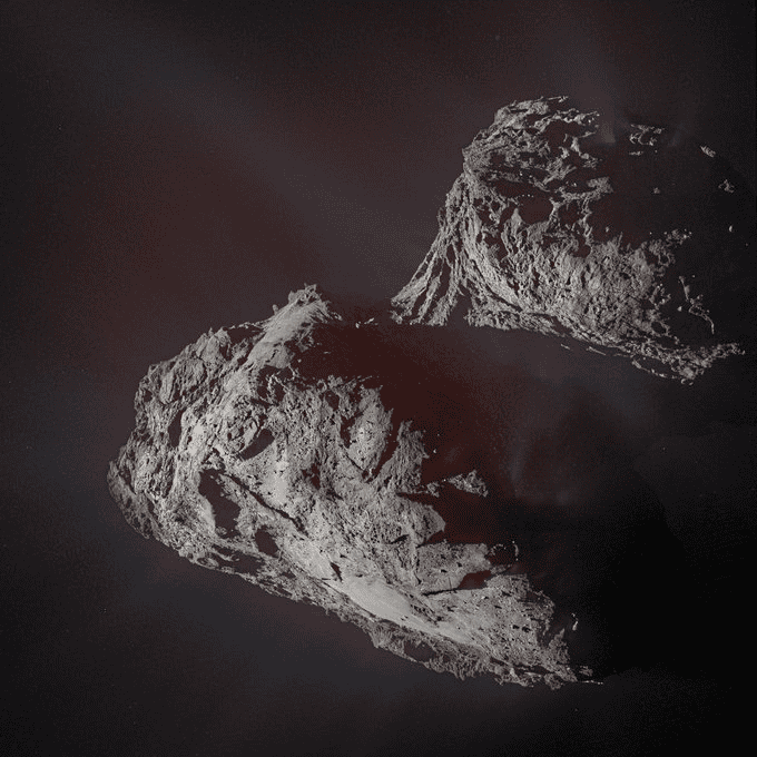 [ Cometa 67P Churyumov-Gerasimenko registrado pela Rosetta em 2015 - Créditos: ESA/Rosetta/MPS/UPD/LAM/IAA/SSO/INTA/UPM/DASP/IDA/D. Machacek ]