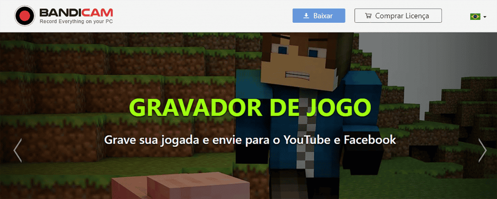 Bandicam Screen Recorder é um gravador de vídeo compatível com algumas versões do Windows