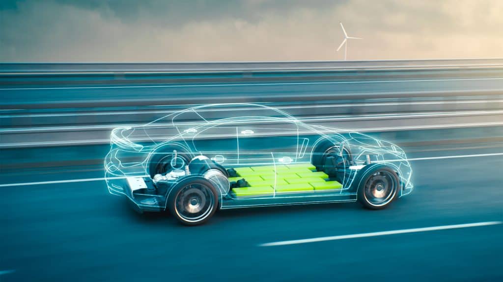 Ilustração de raio-x de carro elétrico