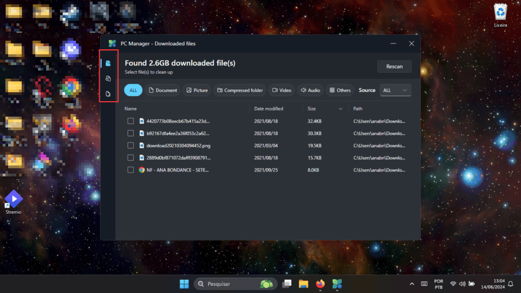 Como deletar arquivos do Windows (PC Manager)