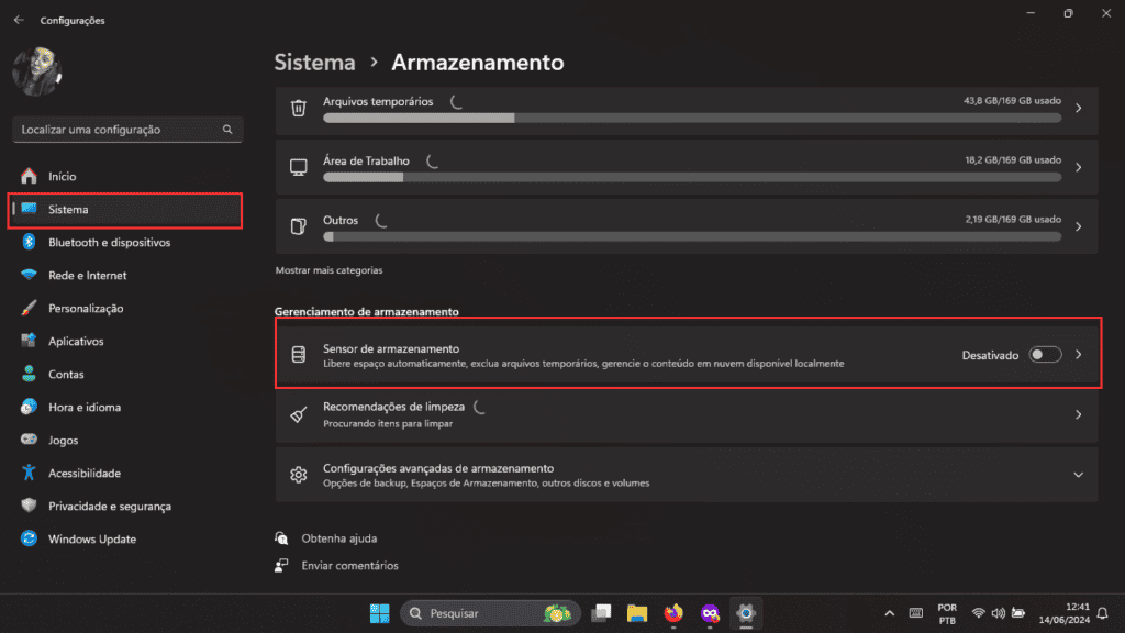 Como deletar arquivos do Windows (Sensor de armazenamento passo 1)