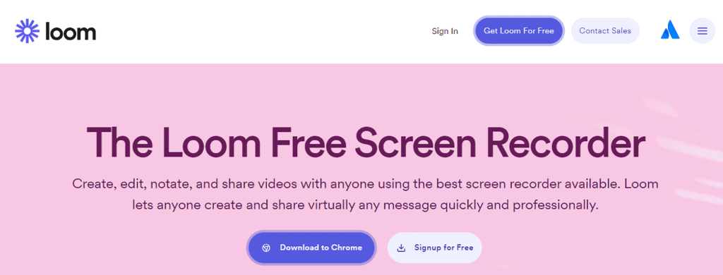 O Loom é capaz de capturar o seu ecrã, a voz e imagem por meio da webcam