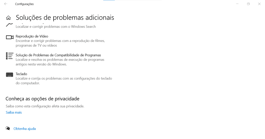 solução de problemas teclado windows
