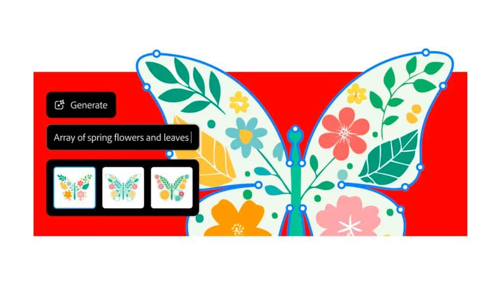 Ilustração sobre novo recurso com IA da Adobe no Illustrator