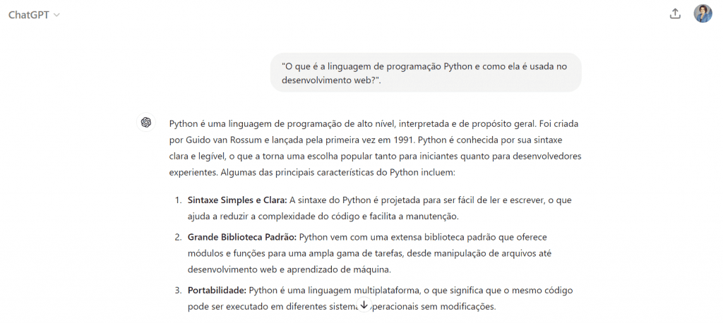 captura de tela ChatGPT