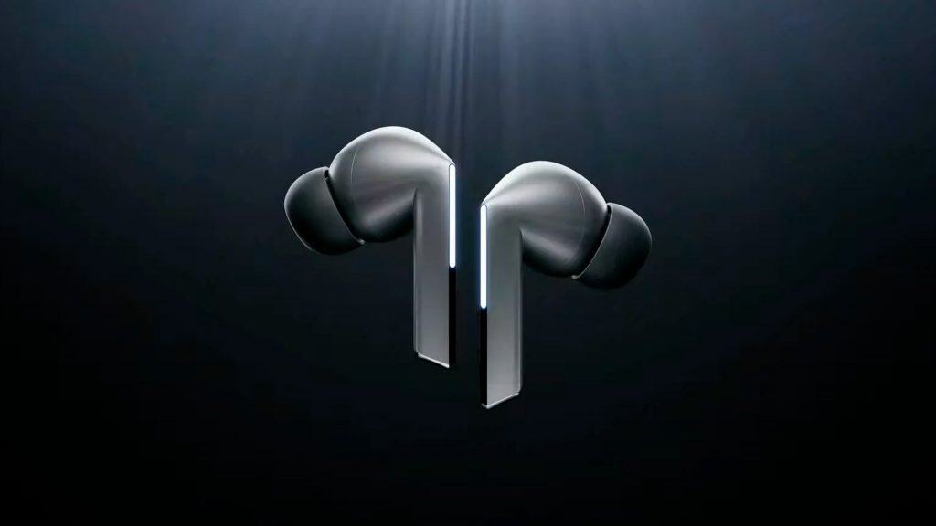 Galaxy Buds 3 Pro com luzes laterais acesas
